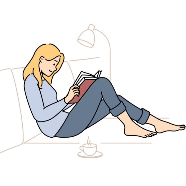 くつろぐ女性のイラスト